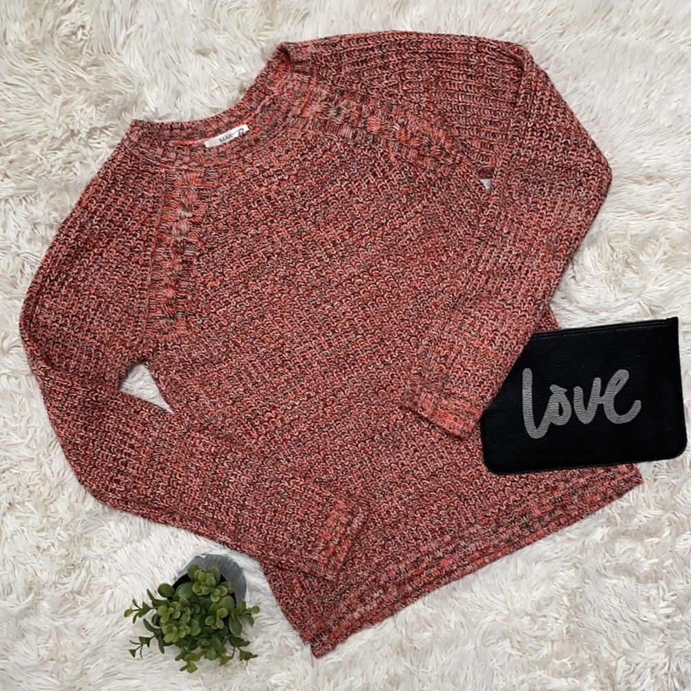 🎉HP🎉 MAK B Crewneck Sweater 💗 Orange & Brown